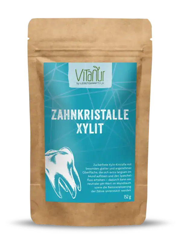Natürliche Zahnpflege Zahnschnee Xylit ohne Zusatzstoffe, 152g, für schonendes Zähneputzen, remineralisiert, pH-neutral, ideal für empfindliche Zähne, vegan, frei von Fluorid, Geschmacklich angenehm.