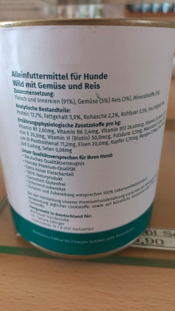 Hundefutter mit wildem Gemüse und Reis, hochwertige Proteinquelle, vitaminreiche Ergänzung, made in Deutschland, für gesunde Hundeernährung, 100% naturbelassen, glutenfrei, Premium-Qualität.