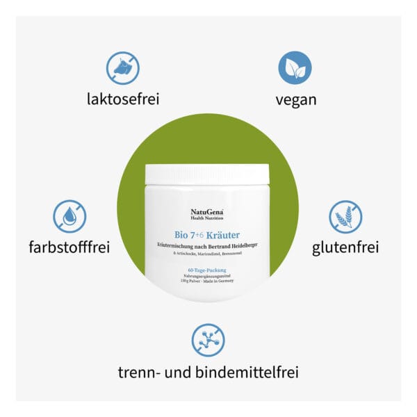 High-Quality, vegane und glutenfreie Kräutermischung für Gesundheit und Wohlbefinden, laktosefrei und frei von Farb-, Trenn- sowie Bindemitteln. Ideal für gesunde Ernährung.