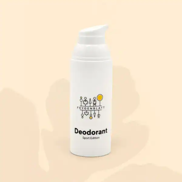 Sportliches Deodorant in weißer Flasche mit "Deodorant Sport Edition" Beschriftung, ideal für aktive Menschen, schützt vor Geruch, angenehmer Fruchtduft, hautfreundlich, nachhaltige Pflege.