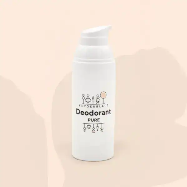 Weißer Deodorant-Pumpflasche mit minimalistischer Gestaltung, ideal für den Schutz vor Geruch, geeignet für empfindliche Haut, Teil der NEU Deodorant PURE Produktlinie.
