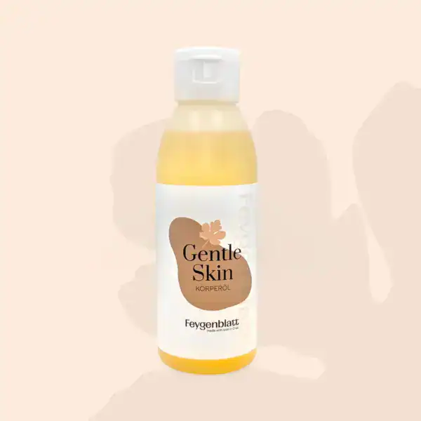 Flasche mit Körperöl "Gentle Skin" für empfindliche Haut, ideal für die Pflege nach dem Duschen, bei trockener Haut und zur Beruhigung der Haut, aus der Kategorie Körperöl.